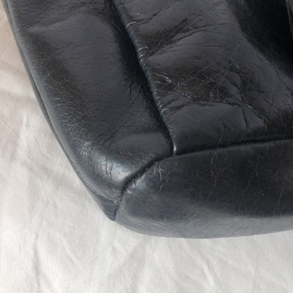 ELLIOT LUCCA black buttery soft 100% leather crossbody. Black tassels in front. - Picture 9 of 15